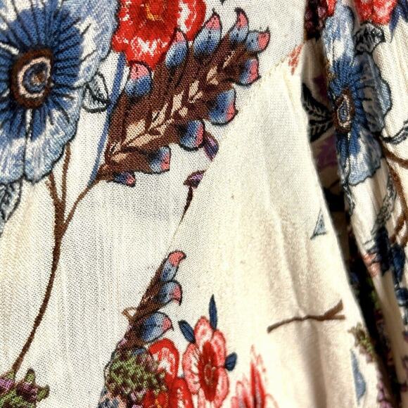 Women Sz M Cardigan Waterfall Duster Cover Up Boho Floral Flowy Patrons Of Peace - Picture 15 of 15